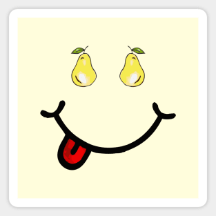 Pear & Smile (in the shape of a face) Magnet